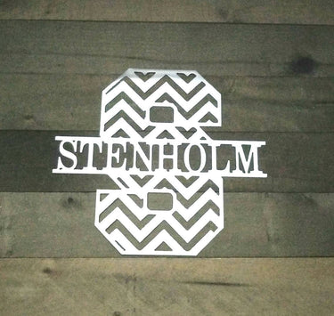 Chevron Monogram Sign | Split Letter Metal Last Name Sign |Custom Metal Sign | Front Door Sign | Personalized Gift |